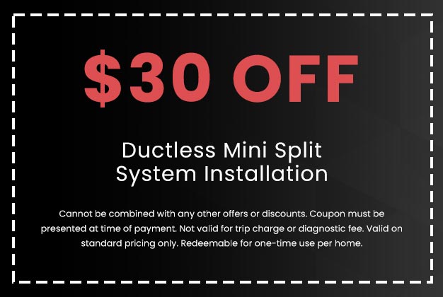 Discount on Ductless Mini Split System Installation