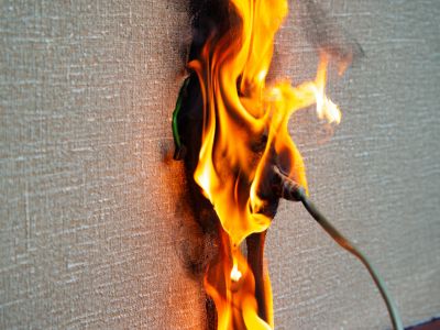 outlet on fire